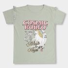Girls' 100% Cotton T-Shirt, हल्का हरा, small image number null