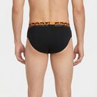 Men's Black Regular Fit Solid Briefs, Black, small