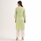 Women's Light Sage Green Round Neck Embroidered Kurta, Light Green, small image number null
