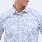 Men's Light Blue Cotton Regular Collar Casual Shirt, हल्का नीला, small image number null