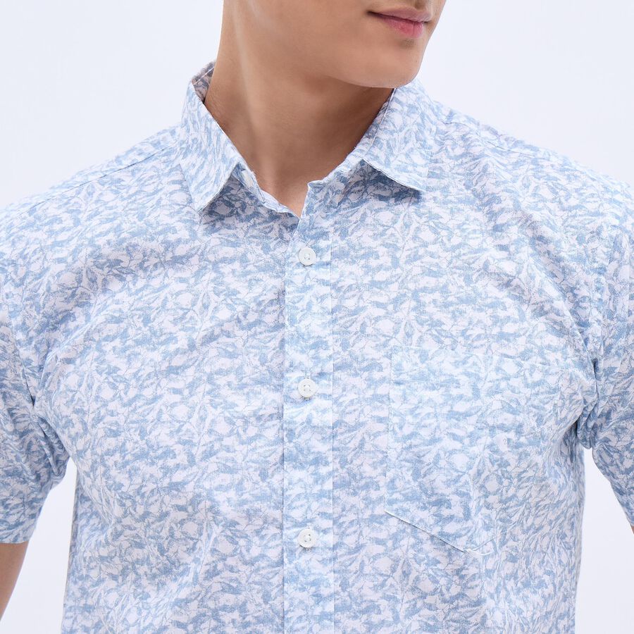 Men's Light Blue Cotton Regular Collar Casual Shirt, हल्का नीला, large image number null
