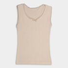 Girls' 100% Cotton Vest, Beige, small image number null