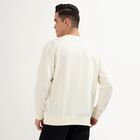 Men's Off-White Crew Neck Casual Sweatshirt, ऑफ व्हाइट, small image number null