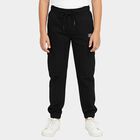Boys Jet Black Regular Fit Cargo Trousers, काला, small image number null