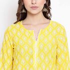 Cotton Straight Kurta, Yellow, small image number null