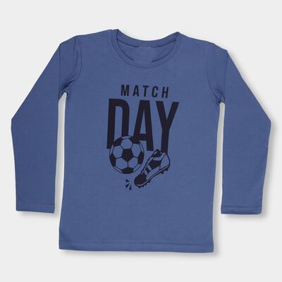 Boys Midnight Blue Round Neck Casual T-Shirt