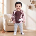 Infants Maroon Cotton Round Neck Regular T-Shirt, Wine, small