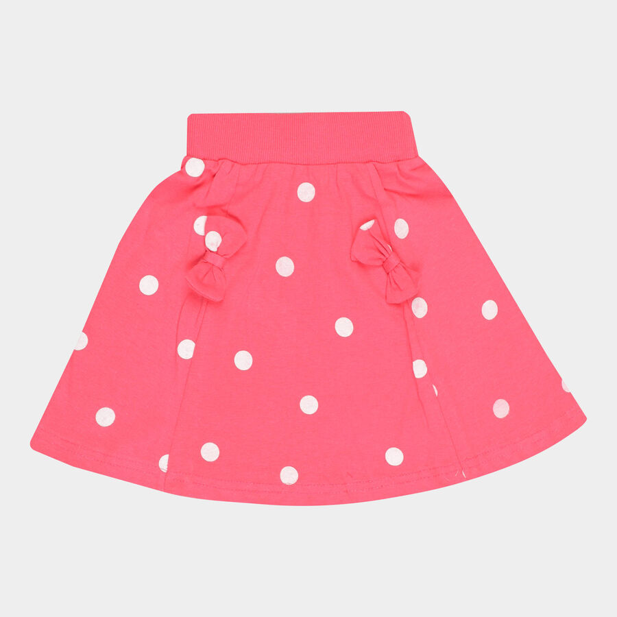 Girls Cotton Skirt, Pink, large image number null