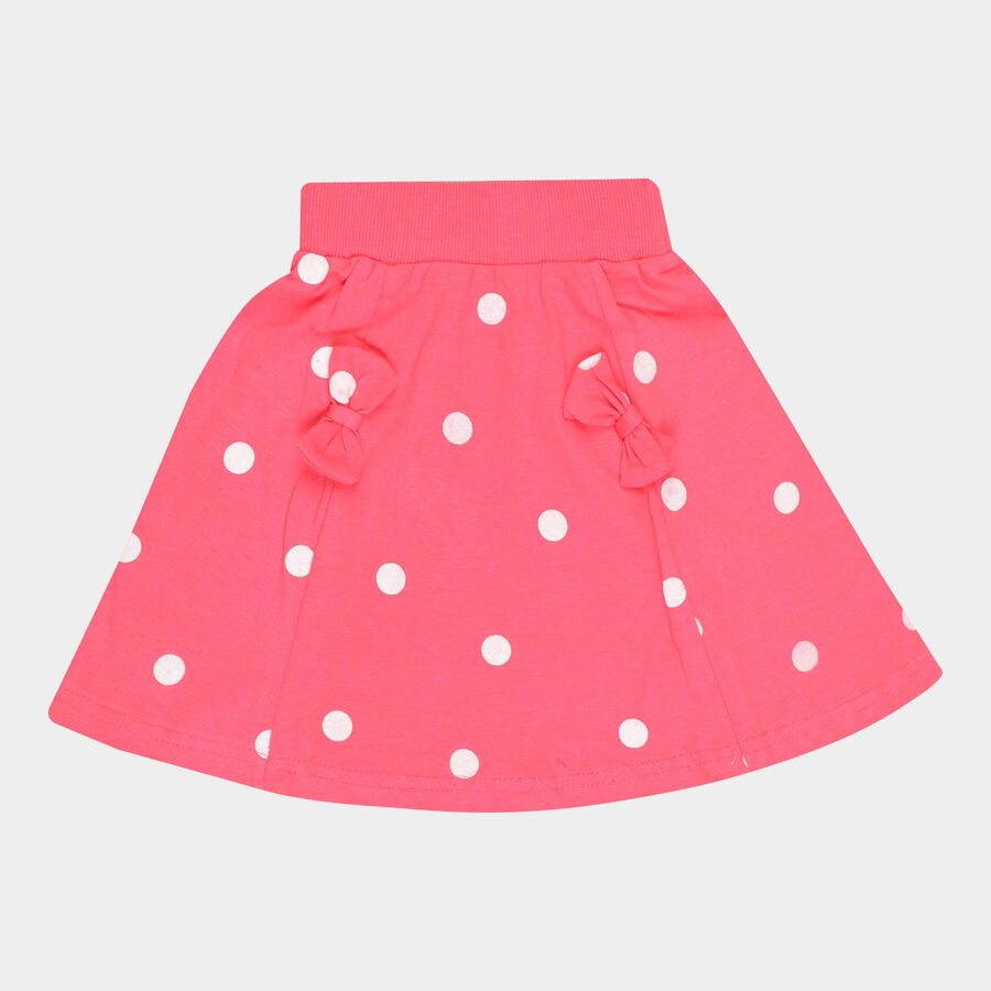Girls Cotton Skirt, Pink, large image number null
