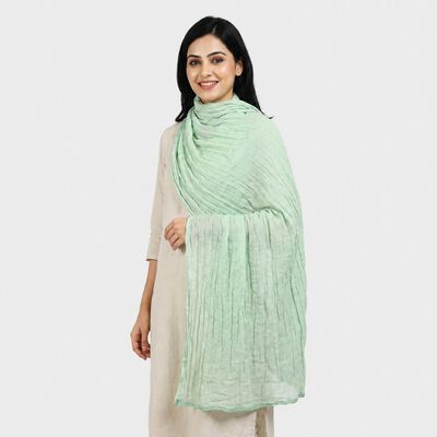 Women's Mint Green Solid Dupatta