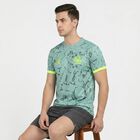 Men's Aqua Round Neck Regular Drifit T-Shirt, Aqua, small