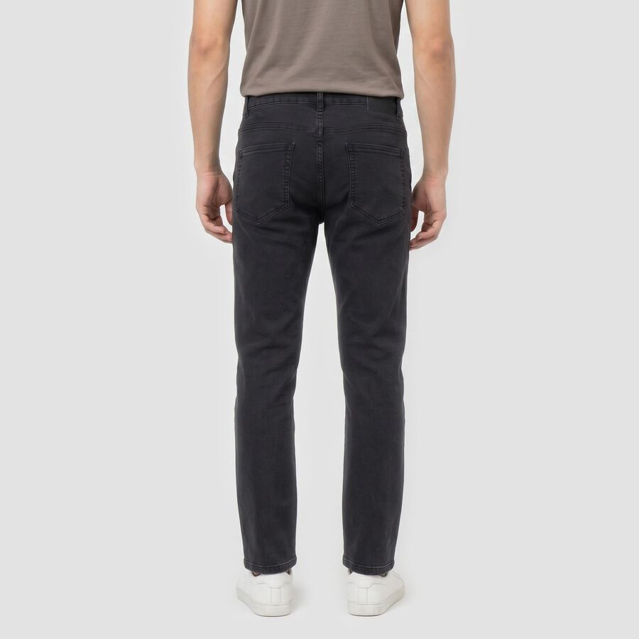 Men's Dark Grey Slim Fit Washed Jeans, Dark Grey, large
