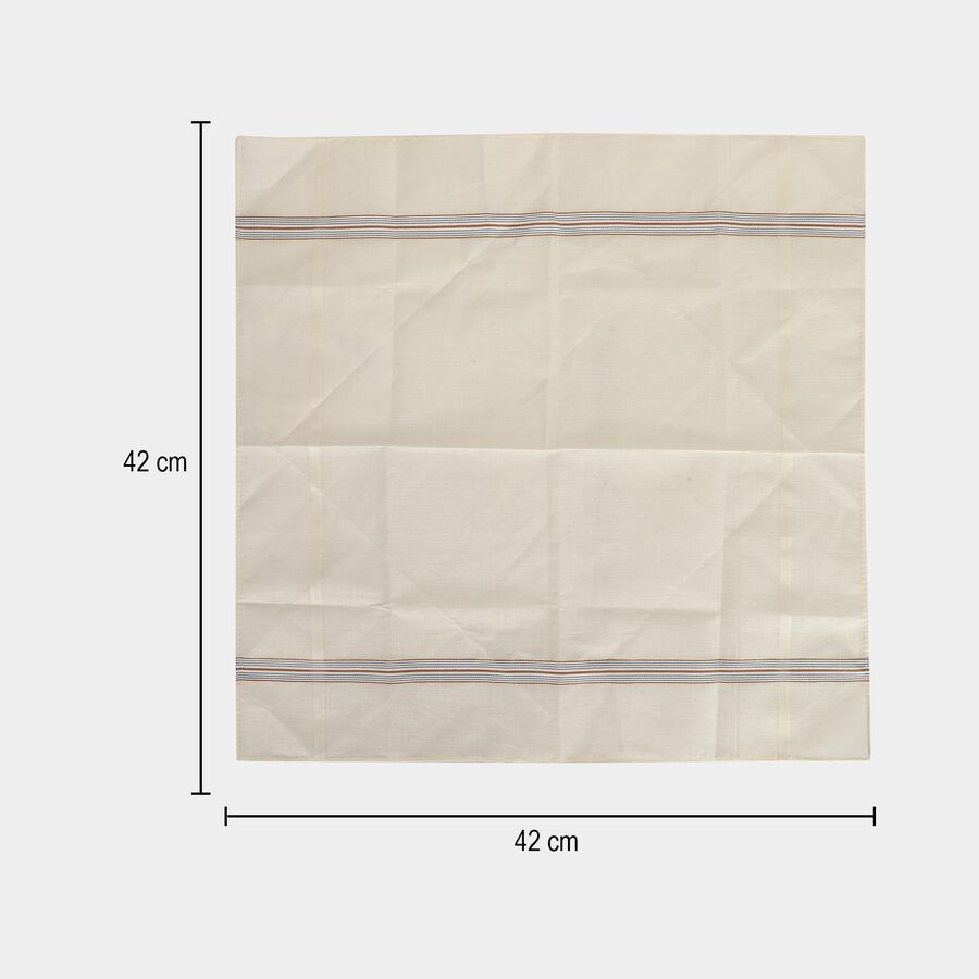 Men's Multicolour Striped Pack of 3 Handkerchief, एक्वा, large