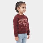 Girls' Wine Crew Neck Pullover Sweatshirt, Wine, small
