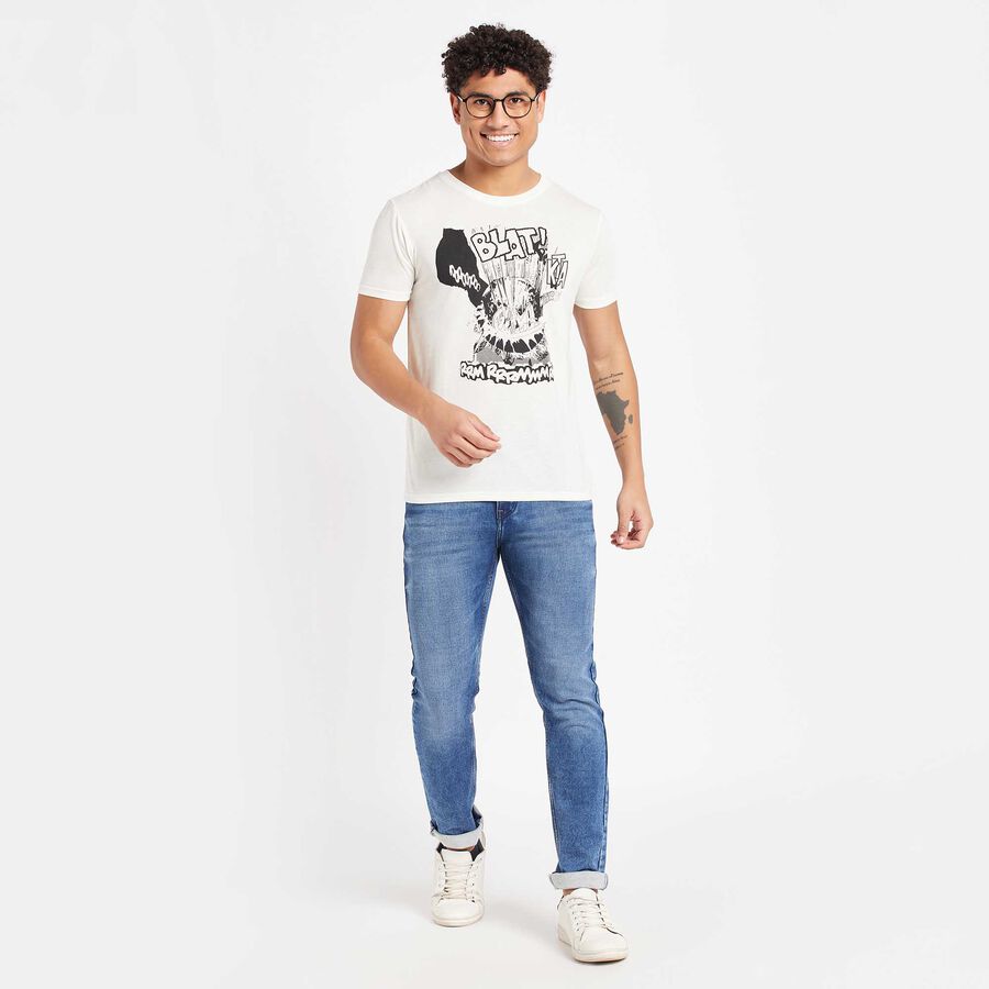 Round Neck T-Shirt, White, large image number null