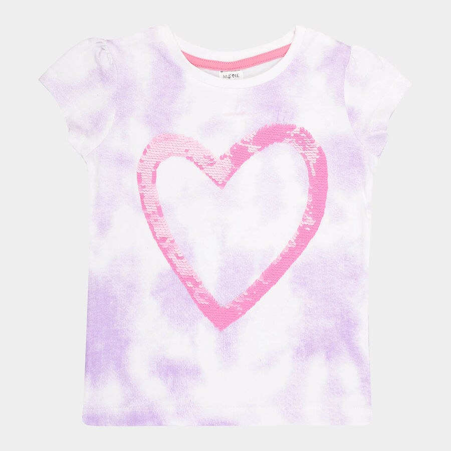 Girls Cotton T-Shirt, Lilac, large image number null