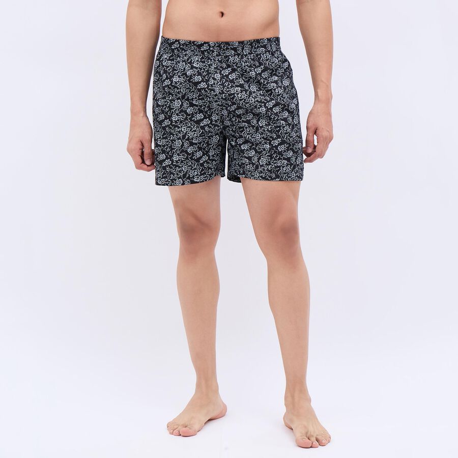 Men's 100% Cotton Boxers, काला, large