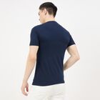 Men's Navy Blue Round Neck Classic T-Shirt, Navy Blue, small
