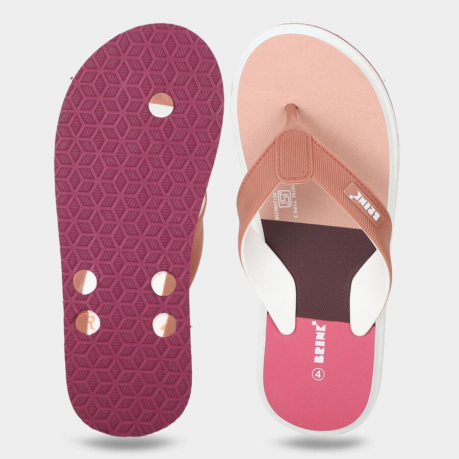 Women's Pink Flip-Flops Slippers, Pink, large