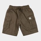 Boys' Olive Cotton Relaxed Fit Bermuda Shorts, Olive, small