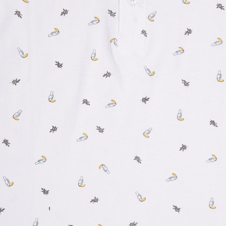 Boys' 100% Cotton Half Sleeves T-Shirt, White, large image number null