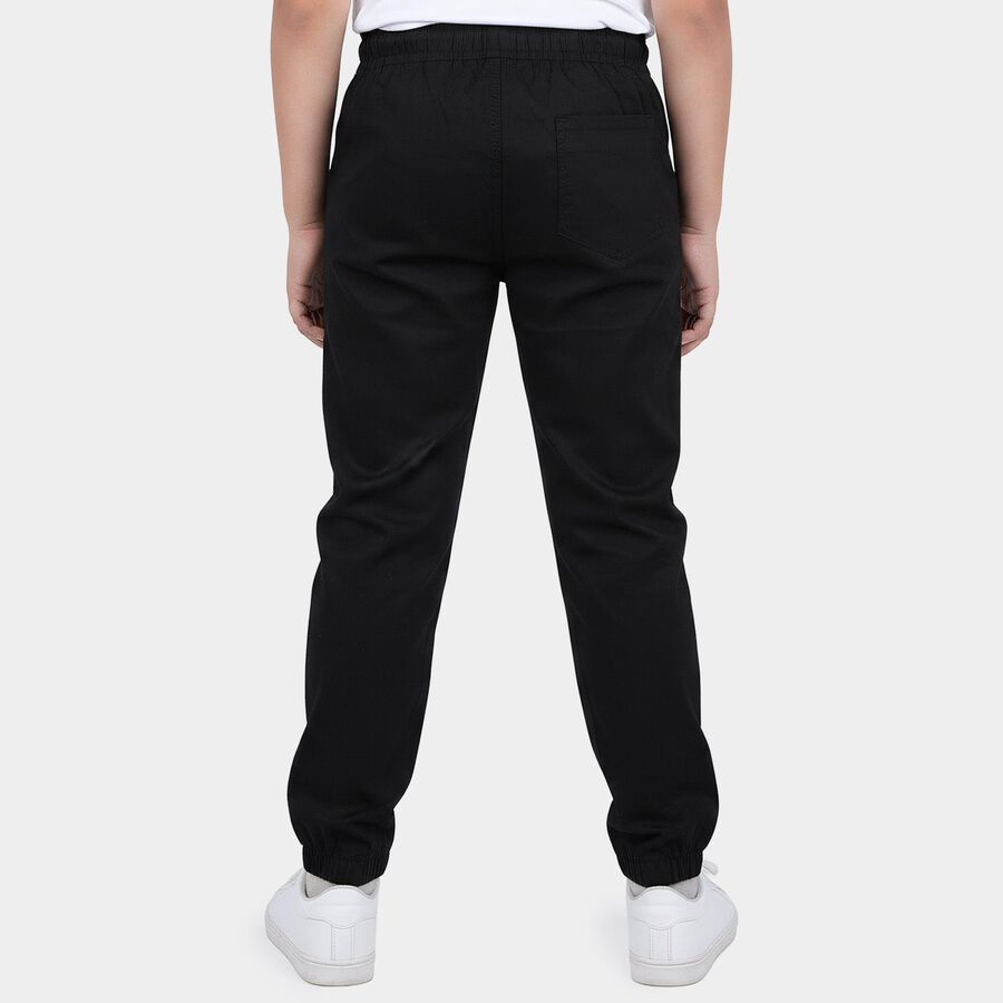 Boys' Black Regular Fit Jogger Trousers, Black, large