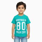 Boys Teal Green Crew Neck Casual T-Shirt, Dark Green, small