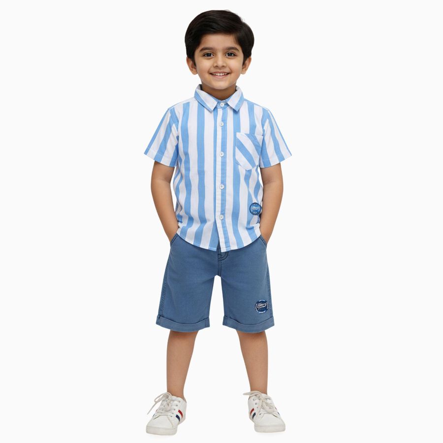 Boys' Woven Baba Suit, हल्का नीला, large image number null