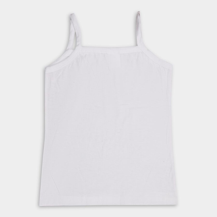Girls' 100% Cotton Vest, White, large image number null