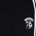 Boys' Jet Black Cotton Blend Football Print Pyjama, Black, small