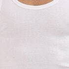 Boys' Bright White Cotton Round Neck Sleeveless Vest, White, small image number null