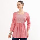 Women's Light Lavender Purple Round Neck Solid Kurti, बैंगनी, small image number null