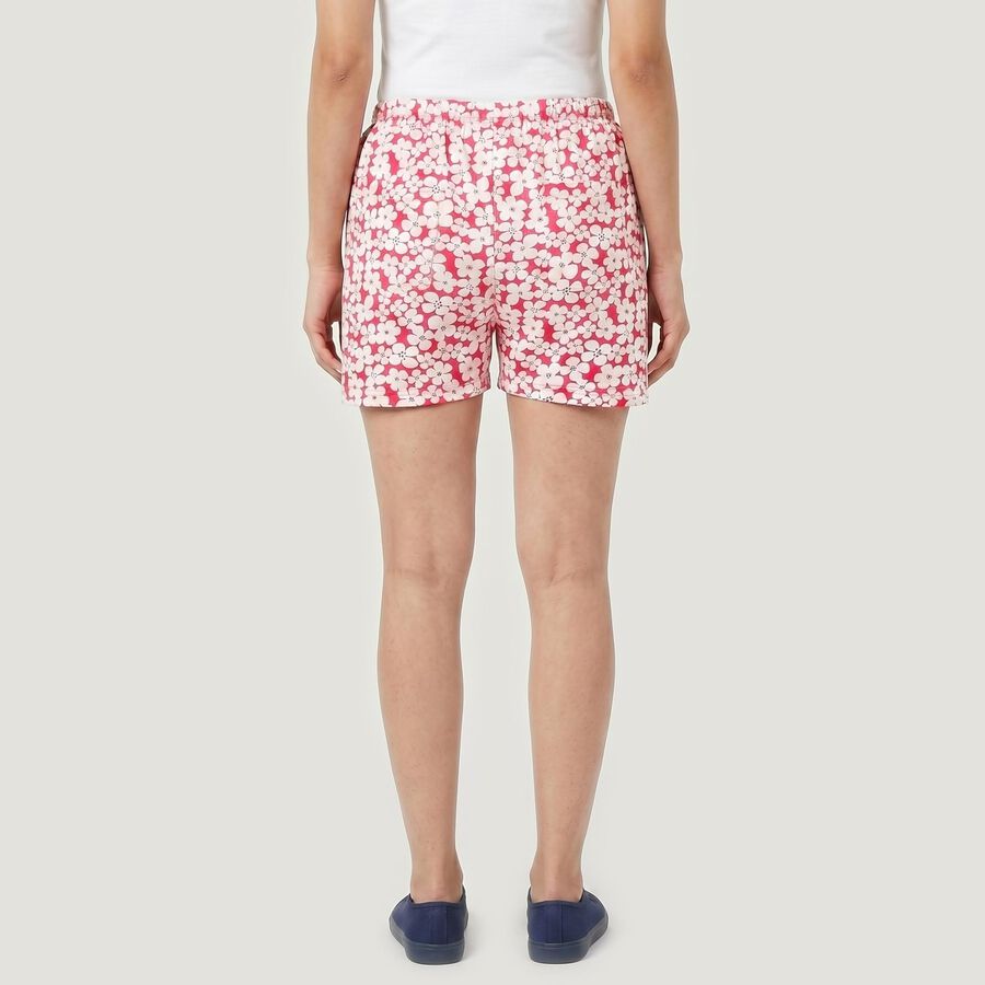 Women's Pink Regular Fit Floral Printed Shorts, Pink, large