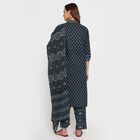 Ladies' 100% Cotton Ethnic Set, Dark Blue, small image number null