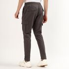 Men's Slim Fit Casual Trousers, Dark Grey, small