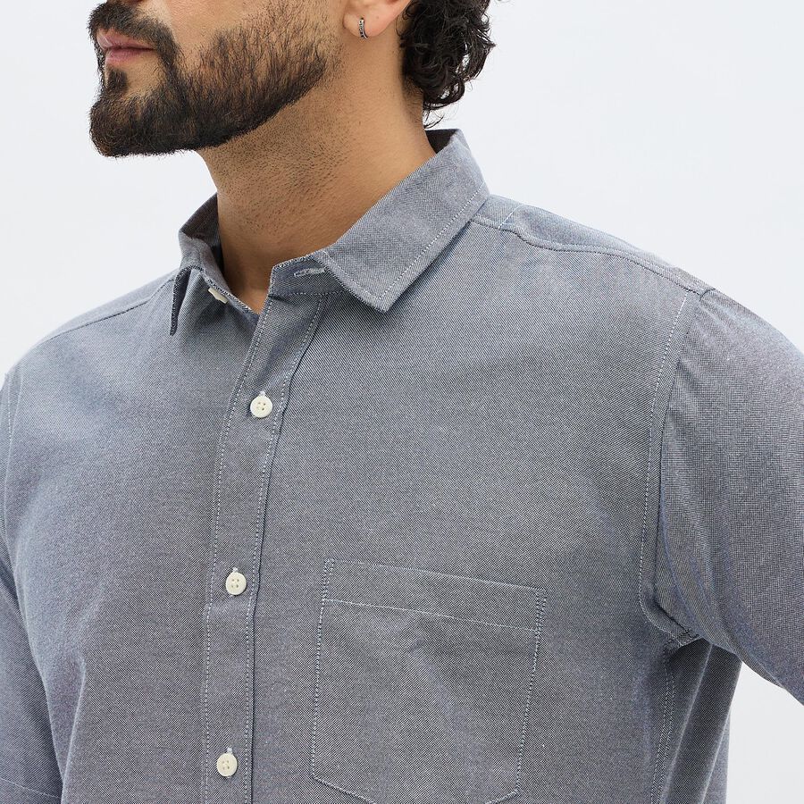 Men's Casual Shirt, Navy Blue, large image number null