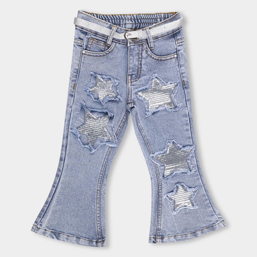 Girls' Light Blue Regular Fit Jeans, Light Blue, large image number null