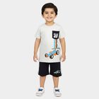 Boys Light Grey Knit Baba Suit, Ecru Melange, small