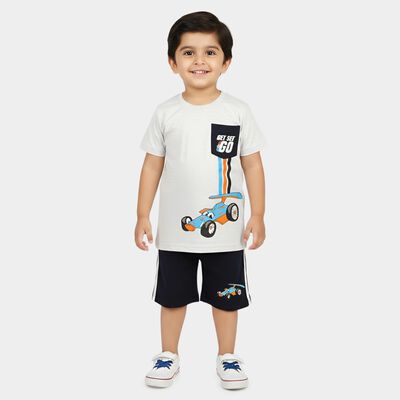 Boys Light Grey Knit Baba Suit