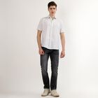 Men's Light Grey Cotton Half Sleeve Classic Casual Shirt, Light Grey, small