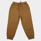 Boys' Brown Regular Fit Drawstring Jogger Trousers, Brown, small