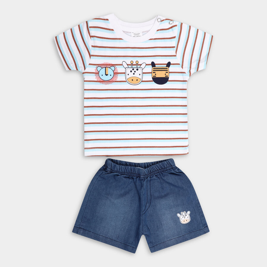 Infant Boy's Cotton Baba Suit, हल्का नीला, large image number null