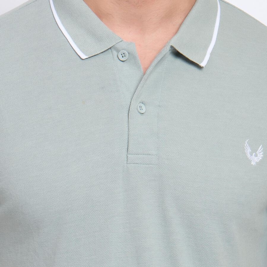 Men's Collared Half Sleeves T-Shirt , एक्वा, large image number null