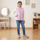 Girls' Lilac Stand Collar Puffer Jacket, Lilac, small