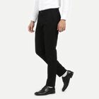 Men's Black Slim Fit Chino Trousers, काला, small