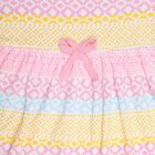 Girls' Multicolor Printed Short Sleeve A-Line Frock, Light Pink, small image number null