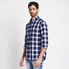 Cotton Checks Casual Shirt, Dark Blue, small image number null
