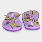 Women's Purple Printed Thong Flip-Flops, Purple, small