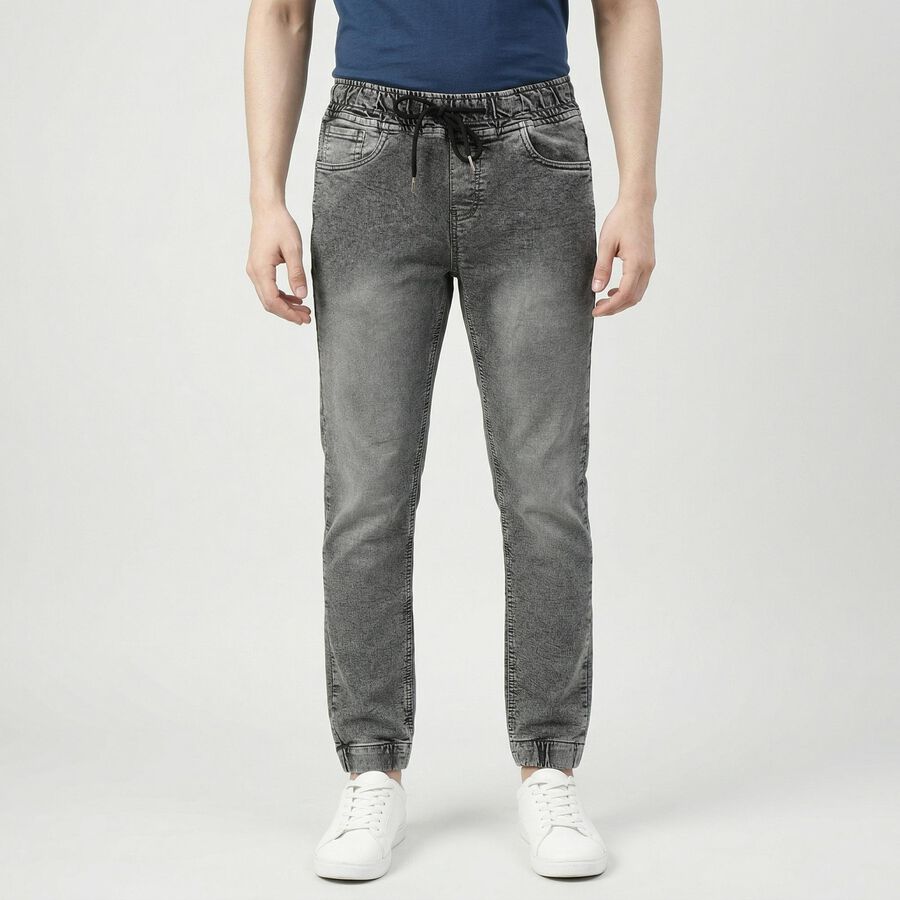 Men's Grey Slim Fit Classic Jeans, Light Grey, large