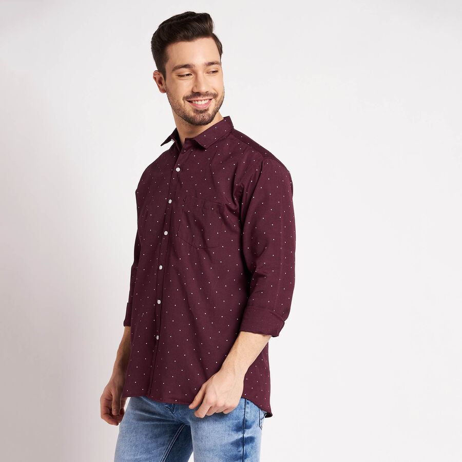 Printed Casual Shirt, Wine, large image number null